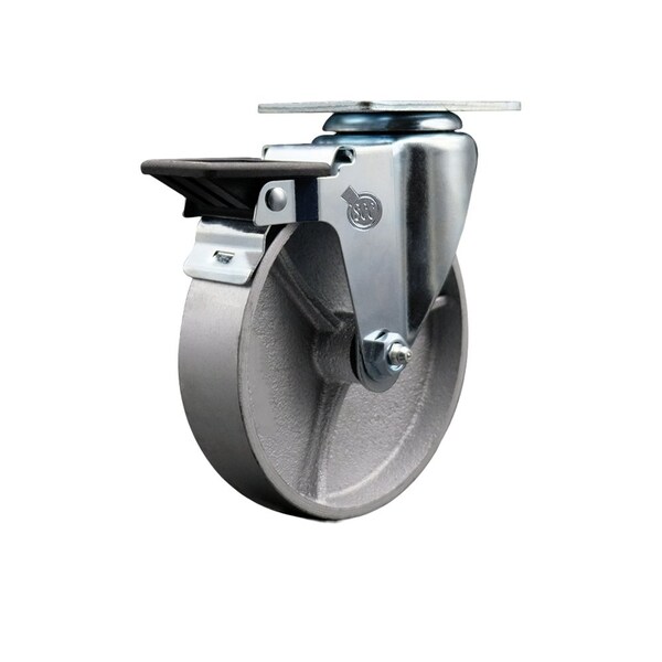 5'' Semi Steel Wheel Swivel Top Plate Caster with Posi Brake